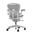 Herman Miller Aeron - Office Chair, Size A, Color Light grey - mineral, with mineral Polymer Base With Headrest | Home & Office-3