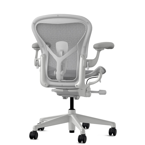 Herman Miller Aeron - Office Chair, Size A, Color Light grey - mineral, with mineral Polymer Base With Headrest | Home & Office-3