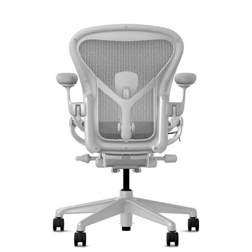 Herman Miller Aeron - Office Chair, Size A, Color Light grey - mineral, with mineral Polymer Base With Headrest | Home & Office-4