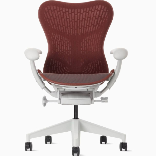 Mirra 2 - office chair, white carcas, color – cordovan, on castors
