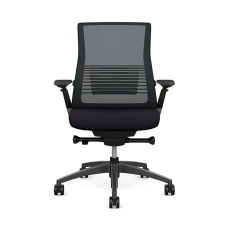 SitonIt Vectra – Office Chair, Color Onyx with Graphite Base, Lumbar Support | Comfortable Work