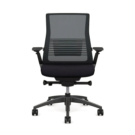 SitonIt Vectra – Office Chair, Color Onyx with Graphite Base, Lumbar Support | Comfortable Work