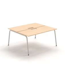 Narbutas ROUND – Office Table, Color Maple with Round Metal Legs, optimizes space | Easy Assembly