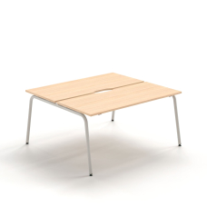 Narbutas ROUND – Office Table, Color Maple with Round Metal Legs, Practical Design | Office Environments