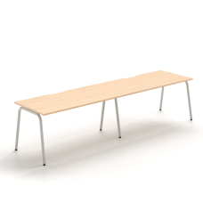 Narbutas ROUND – Office Table, Color Maple with Round Metal Legs, Professional Workspace | Corporate Offices