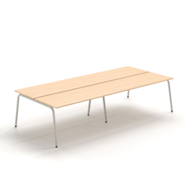 Narbutas ROUND – Office Table, Color Maple with Round Metal Legs, Modern Style | Professional Use