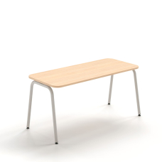 Narbutas ROUND – Office Table, Color Maple with Round Metal Legs, Professional Workspace | Home Office & Small Spaces