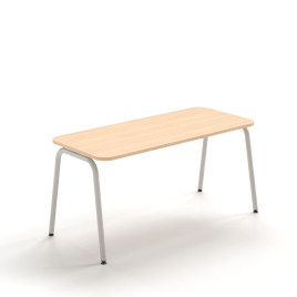 Narbutas ROUND – Office Table, Color Maple with Round Metal Legs, Professional Workspace | Home Office & Small Spaces