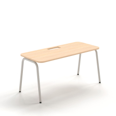 Narbutas ROUND – Office Table, Color Maple with Round Metal Legs, Practical Design | Home Office Setup