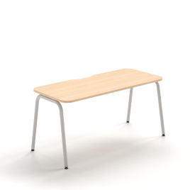 Narbutas ROUND – Office Table, Color Maple with Round Metal Legs, Quality During the Day | Home Office & Remote Work