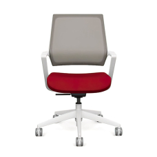 SitonIt Mavic – Task Chair, Color Red with White Base, Lumbar Support | Multi-purpose Offices