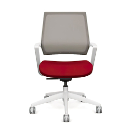 SitonIt Mavic – Task Chair, Color Red with White Base, Lumbar Support | Multi-purpose Offices
