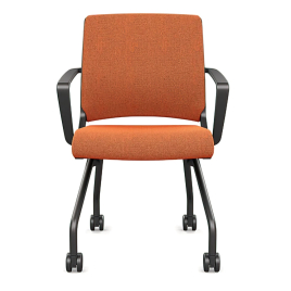 SitonIt Movi – Folding Chair for Education and Tasks, Color Orange with Black Legs, Adaptation to the Situation | Schools & Universities
