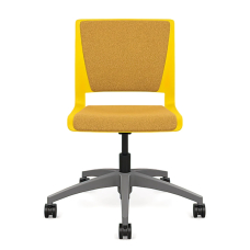SitonIt Rio – Task Chair with Fabric Seat and Backrest, Color Yellow with Grey Base, A Chair that Adapts to You | Task Seating