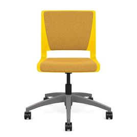 SitonIt Rio – Task Chair with Fabric Seat and Backrest, Color Yellow with Grey Base, A Chair that Adapts to You | Task Seating