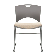 SitonIt OnCall – Guest Chair for Medical and Educational Institutions, Gray with Beige Seat Upholstery | Clinics & Hospitals