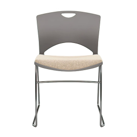 SitonIt OnCall – Guest Chair for Medical and Educational Institutions, Gray with Beige Seat Upholstery | Clinics & Hospitals