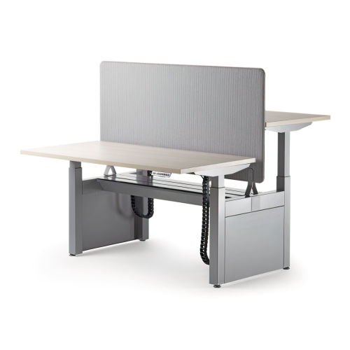 SitonIt HiQ – Computer Table, Color Grey with Metal Base, Customizable Configurations | Home Office & Remote Work