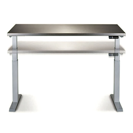 SitonIt Switchback 3-Stage – Height Adjustable Table, Color Grey with Metal Base, Unparalleled Comfort | Office & Remote Work