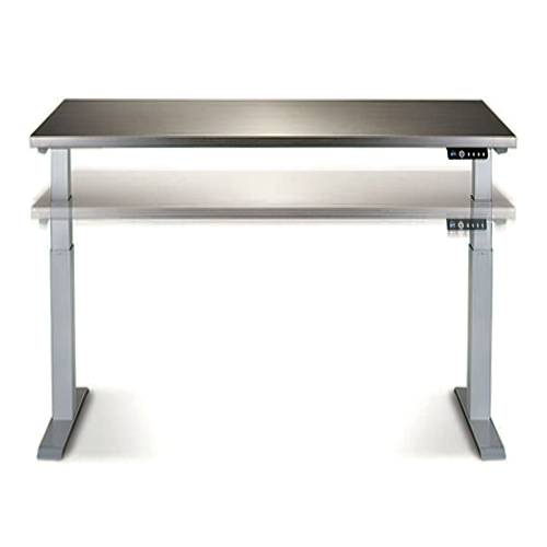 SitonIt Switchback 3-Stage – Height Adjustable Table, Color Grey with Metal Base, Unparalleled Comfort | Office & Remote Work