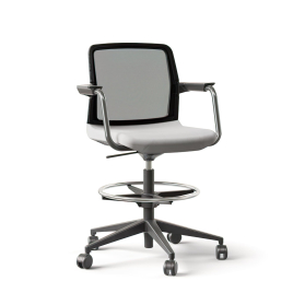 Narbutas Wind – Task Chair with Low Back, Color Grey with Aluminum Base, Minimalistic Design | Office & Home