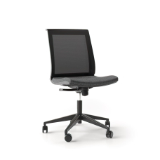 Narbutas EVA – Task Chair with no Armrests, Color Black with Aluminum Base, Tilt Mechanism | Small Spaces