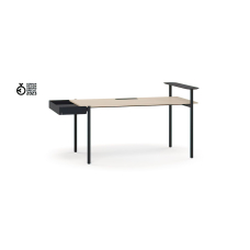 Narbutas ZEDO – Computer Table with Tubular Black Legs, Color Cabinet Maple, Ergonomic Work | Home Office Setup