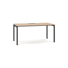 Narbutas NOVA U – Computer Table, Color Maple with Black Metal Legs, Universal Design | PC Desk