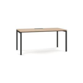 Narbutas NOVA U – Computer Table, Color Maple with Black Metal Legs, Universal Design | PC Desk