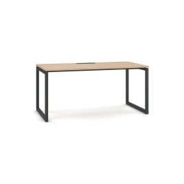 Narbutas NOVA O – Computer Table, Color Maple with Oval Black Metal Legs, Focus on the Work Process | Modern Style