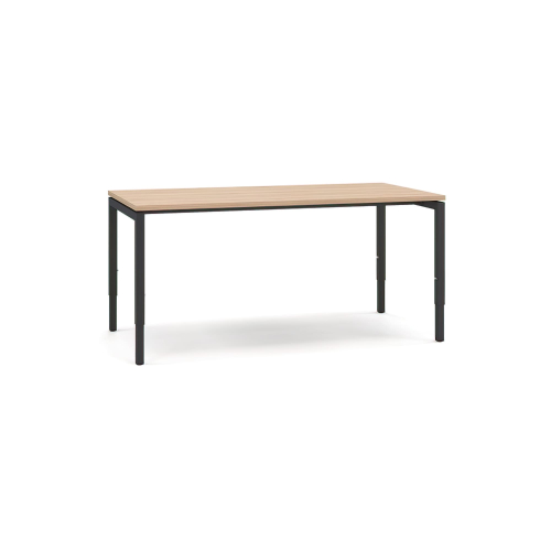 Narbutas NOVA H – Computer Table, Color Maple with Black Metal Legs, Adjustable Legs | Apartments & Home Offices