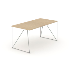 Narbutas Air Desk – Computer Table, Style Loft, Color Maple with Thin Black Metal Legs, Minimalistic Design | Office Use