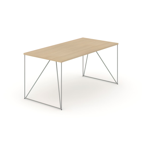 Narbutas Air Desk – Computer Table, Style Loft, Color Maple with Thin Black Metal Legs, Minimalistic Design | Office Use