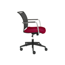 Narbutas Diva – Work Chair, Color Burgundy with Aluminum Base, Adjustable Backrest Height | Task Office Chair
