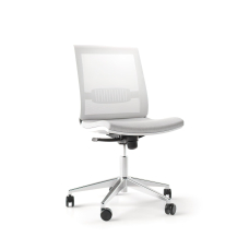 Narbutas EVA – Office Chair with Swivel Mechanism, Color White with Aluminum Base, Backrest Feature | Office Work Chair