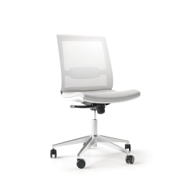 Narbutas EVA – Office Chair with Swivel Mechanism, Color White with Aluminum Base, Backrest Feature | Office Work Chair