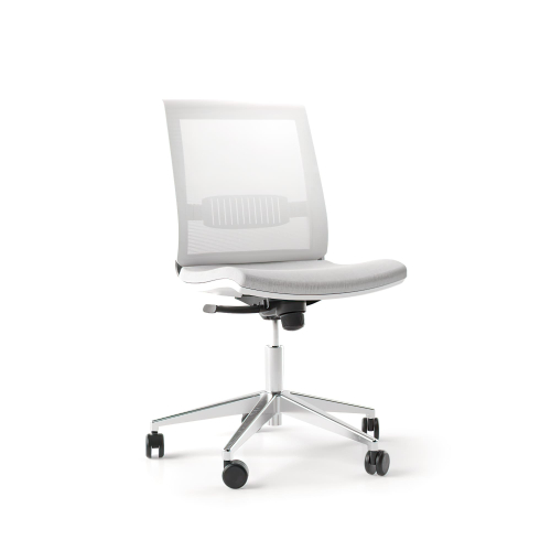 Narbutas EVA – Office Chair with Swivel Mechanism, Color White with Aluminum Base, Backrest Feature | Office Work Chair