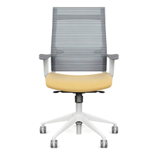 SitonIt Wit – Office Chair, Color Yellow with White Base, Deep Adjustment | Corporate Use