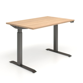 Narbutas B-Active – Height Adjustable Table, Color Cabinet Maple with Black Metal Legs, Compact Design | Spacious Surface