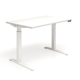 Narbutas B-Active – Height Adjustable Table, Color White with White Metal Legs, Comfort During Work | Sit-Stand Workstation