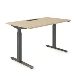 Narbutas B-Active – Height Adjustable Table, Color Queenston Oak with Black Metal Legs, Versatile Solution | Office & Remote Work