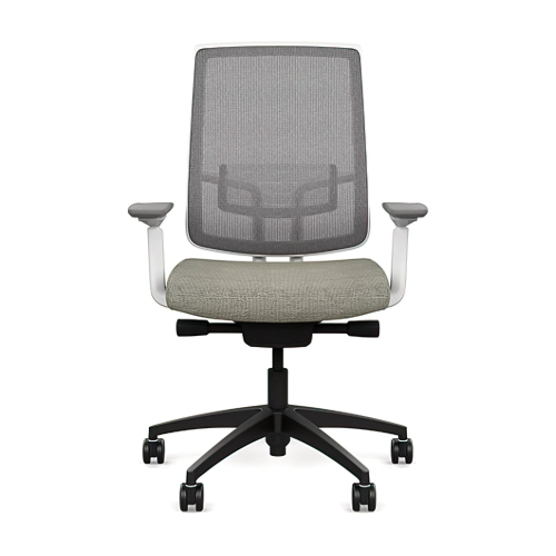 SitonIt Focus 2.0 – Office Chair, Color Chalk with Black Base, Deep Adjustment | Desk Work