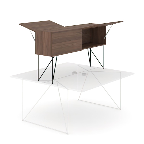 Narbutas Air Desk Office Table on Metal Legs, Color Brown on Black Metal Legs, Computer Workstation Desk | Offices