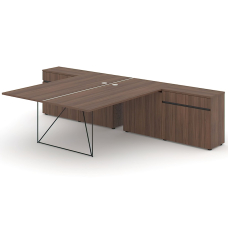 Narbutas Air Desk Office Table on Metal Legs, Color Brown on Black Metal Legs, AIR's Minimalist Design | Workstations