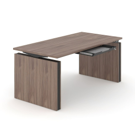 Narbutas MOTION – Office Table with Electric Height Adjustment, Legs Made of Wooden Panels, Color Brown | Office Environments