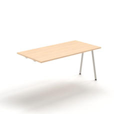 Narbutas ROUND – Computer Table, Color Maple with Tubular Metal Legs, Variety of Options | Practical Design
