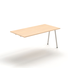Narbutas ROUND – Computer Table, Color Maple with Tubular Metal Legs, Variety of Options | Practical Design